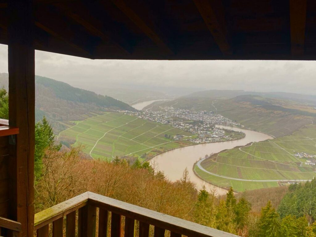 Blick vom Aussichtsturm zwischen Mehring und Leiwen.