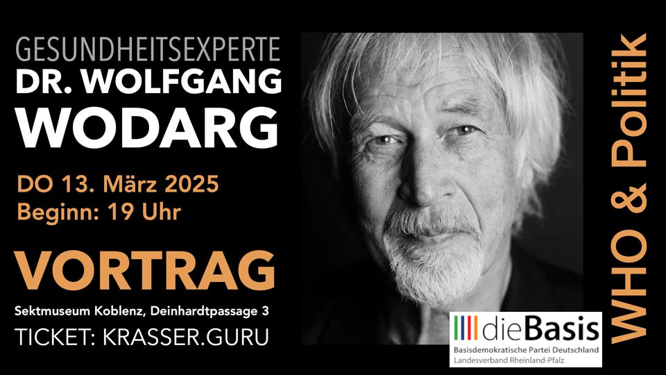 Dr. Wolfgang Wodarg am 13. März um 19 Uhr im Sektmusem in Koblenz.