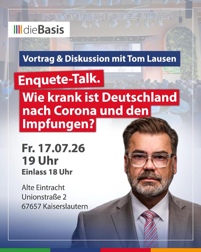 Tom Lausen in Kaiserslautern, Enquete-Talk: Wie krank ist Deutschland nach Corona und den Impfungen?